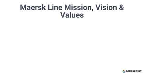 mission and vision maersk line
